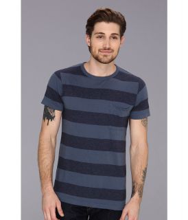 French Connection Pigment Overdyed Stripe Tee Mens T Shirt (Black)