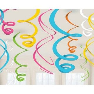 Multi Color Plastic Swirl Decorations (12)
