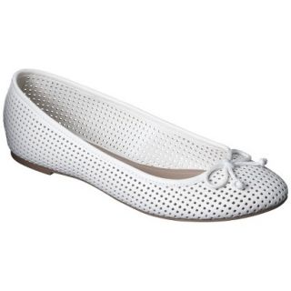 Womens Merona Madeline Ballet Flat   Perforated White 6.5