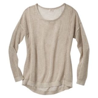 Mossimo Supply Co. Juniors Plus Size Mesh Pullover Sweater   Oatmeal 1