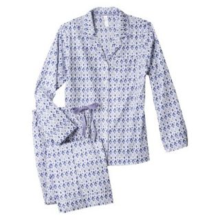 Gilligan & OMalley Womens Long Sleeve Woven PJ Set   Blue M