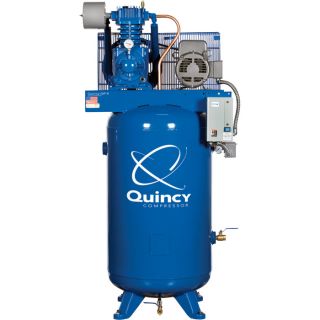 Quincy QP Pressure Lubricated Reciprocating Compressor   5 HP, 230 Volt, 1