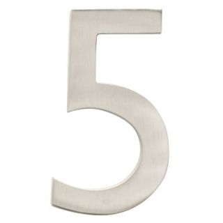 Architectural Mailbox 4 Cast Floating House Number 5 Satin Nickel