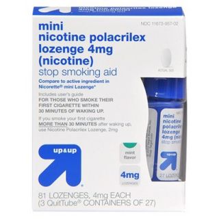 up&up Mini Nicotine Polacrilex Stop Smoking 4 mg Mint Lozenges  81 Count