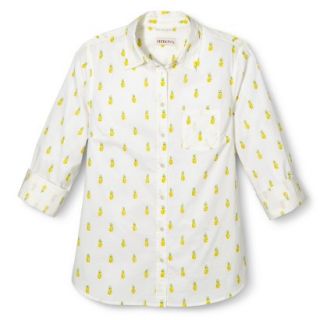 Merona Womens Favorite Button Down Shirt   Yellow   M
