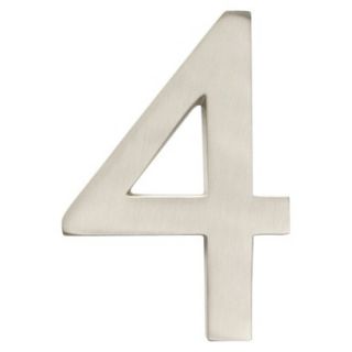 Architectural Mailboxes 5 House Number 4   Satin Nickel