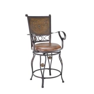 Powell Big and Tall 24 Stamped Back Swivel Bar Stool with Cushion 222 430