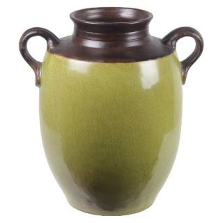 12 Vase With Handles   Green/Brown