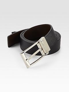 Bally Reversible Grain Leather Belt   Black