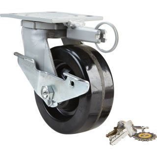 Fairbanks Swivel Double Locking Caster   5 Inch x 2 Inch