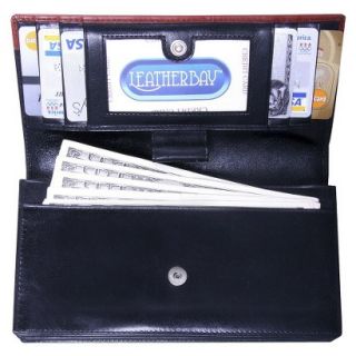 Womens Leatherbay Flip Top Sleek Wallet   Black