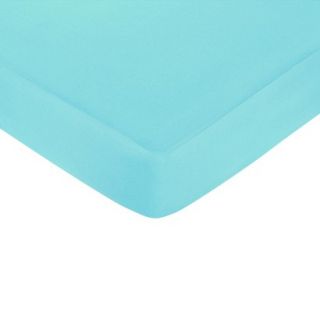 Layla Fitted Crib Sheet   Turquoise