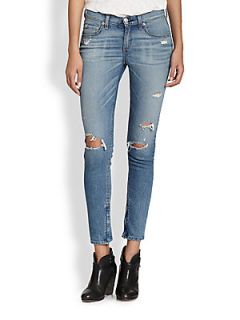 rag & bone/JEAN Ankle Zip Capri Skinny Jeans   Shredded
