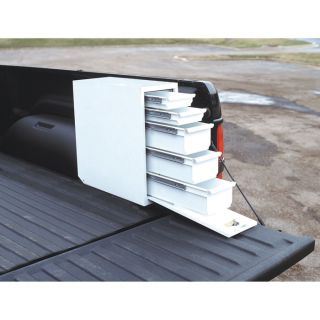  Aluminum Sliding Drawer Truck Box   5 Drawer, White,