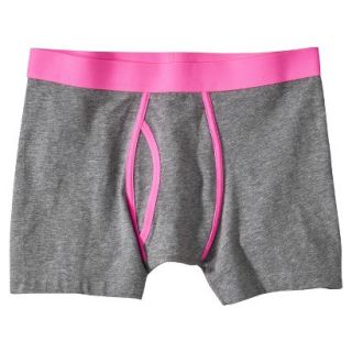 Mossimo Supply Co. Mens 1pk Boxer Briefs   Grey/Neon Pink M