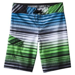 Mossimo Supply Co. Mens 11 Green and Blue Stripe Boardshort   30