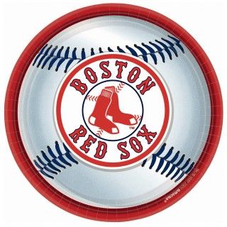 Boston Red Sox Baseball Round Dinner Plates