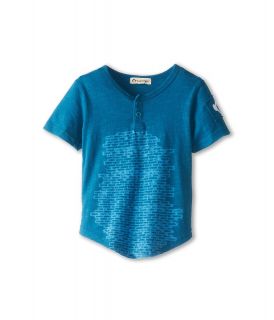 Appaman Kids Slub Cotton Jersey Graphic Henley Boys T Shirt (Blue)