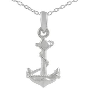 Silver Anchor Charm Necklace