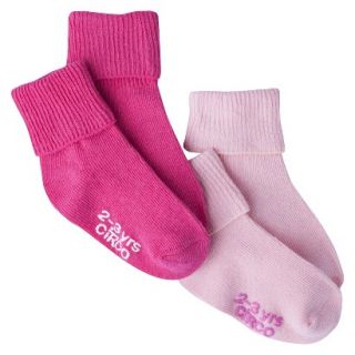 Circo Infant Toddler Girls 2 Pack Casual Socks   Pink 2T/3T