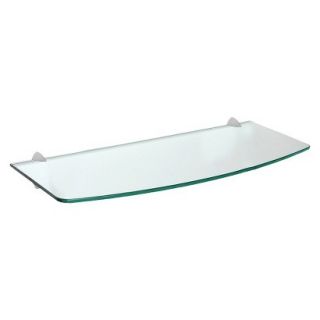 Wall Shelf Convex Clear Glass Shelf With Silver Ara Supports   31.5