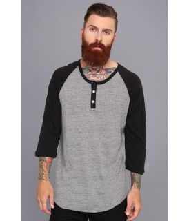 Alternative Apparel 3/4 Raglan Henley Mens T Shirt (Gray)
