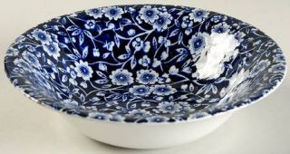 Staffordshire Calico Blue (Crownford Stamp) Coupe Cereal Bowl, Fine China Dinner