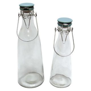 Threshold Glass Water Bottle Set of 2   Light Blue/Clear
