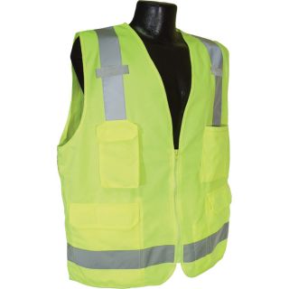 Radians Class 2 Surveyor Safety Vest   Lime, XL, Model SV7G