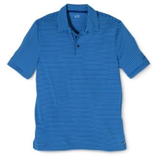 Mens Golf Polo Stripe   Athens Blue XXL