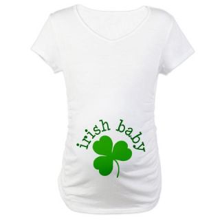  Irish Baby Shamrock Maternity T Shirt