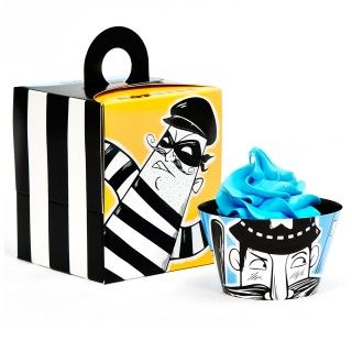 Cops and Robbers Party Cupcake Wrapper Combo Kit