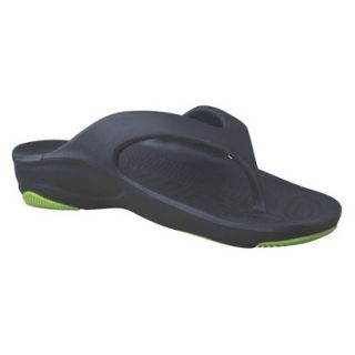 Boys Dawgs Premium Flip Flop Sandals   Navy/Lime Green 13