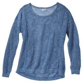 Mossimo Supply Co. Juniors Plus Size Mesh Pullover Sweater   Blue 4