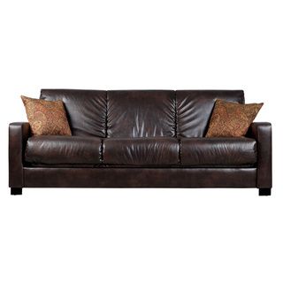 Portfolio Portfolio Trace Convert a couch Brown Renu Leather Futon Sofa Sleeper Brown Size Full