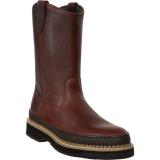 Georgia Giant 9 Inch Wellington Pull On Work Boot   Soggy Brown, Size 11 Wide,