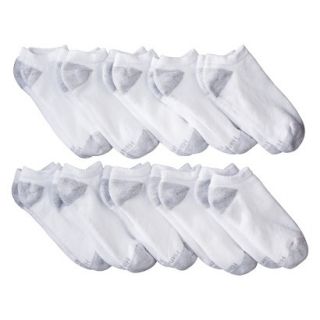 Hanes Premium Mens 10Pk No Show Socks   White