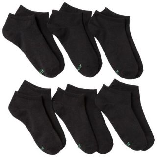 Hanes Boys 6 Pack Low Cut Socks   Black S
