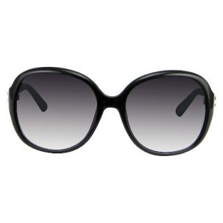 Womens Round Sunglasses with Metal Stud Detail   Black