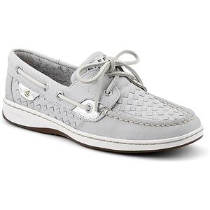 Sperry Top Sider Womens Bluefish 2 Eye Grey Woven Shoes, Size 6.5 M   9266818