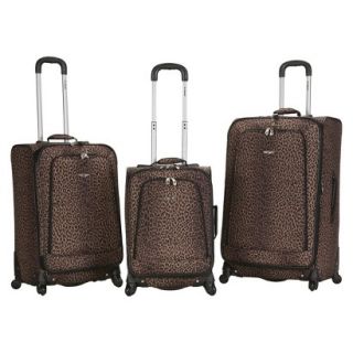 Rockland Fusion 3 pc. Expandable Spinner Luggage Set   Leopard