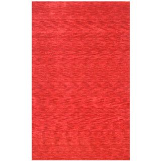 Hand loomed Red Wool Area Rug (36 X 56)