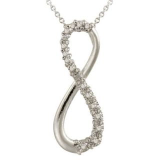 Sterling Silver Diamond Accented Infinity Necklace 18