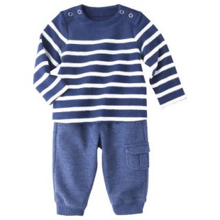 Cherokee Newborn Infant Boys Striped Sweater and Pant Set   Navy/White 3 6 M