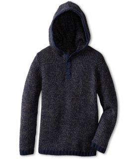 United Colors of Benetton Kids Wool Pullover w/ Hoody Boys Sweater (Navy)