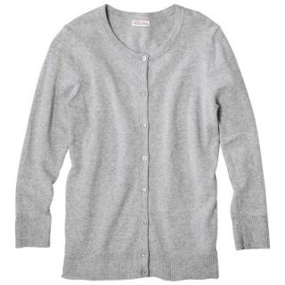 Merona Petites Long Sleeve Crew Neck Cardigan Sweater   Gray XXLP