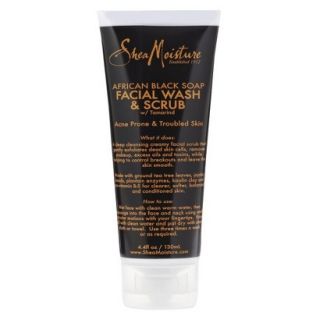 SheaMoisture African Black Soap Problem Skin Facial Wash and Scrub   4.4 oz