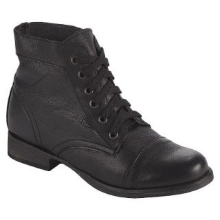 Womens Post Paris Colissa Genuine Leather Cap Toe Ankle Boots   Black 6.5