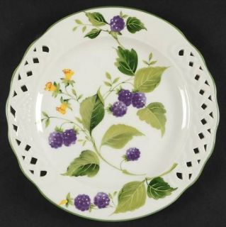 Brunelli Bni1 Salad Plate, Fine China Dinnerware   Multimotif Fruit&Flowers, Pie