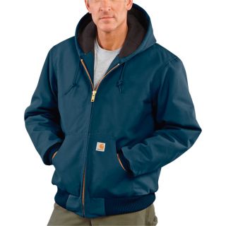 Carhartt Duck Active Jacket   Quilt Lined, Navy, 2XL, Regular Style, Model J140